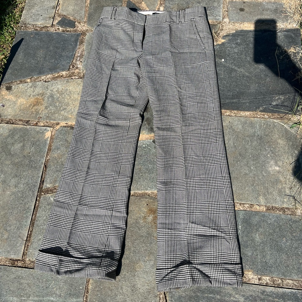 j Crew wide leg wool plaid pants